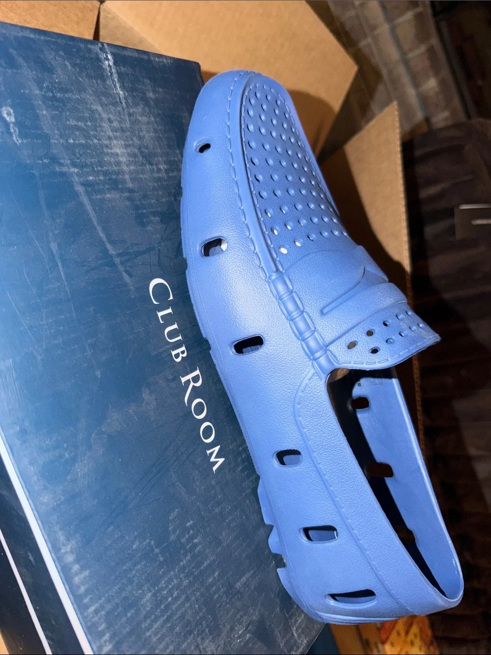 Club Room Men's Blue Perforated Slip-On Loafers